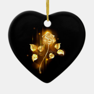 Goldene Rose (goldene Rose) Keramik Ornament