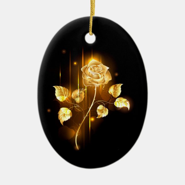 Goldene Rose (goldene Rose) Keramik Ornament (Vorne)