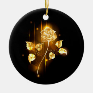 Goldene Rose (goldene Rose) Keramik Ornament
