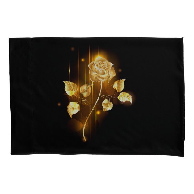 Goldene Rose (goldene Rose) Kissenbezug (Vorderseite)