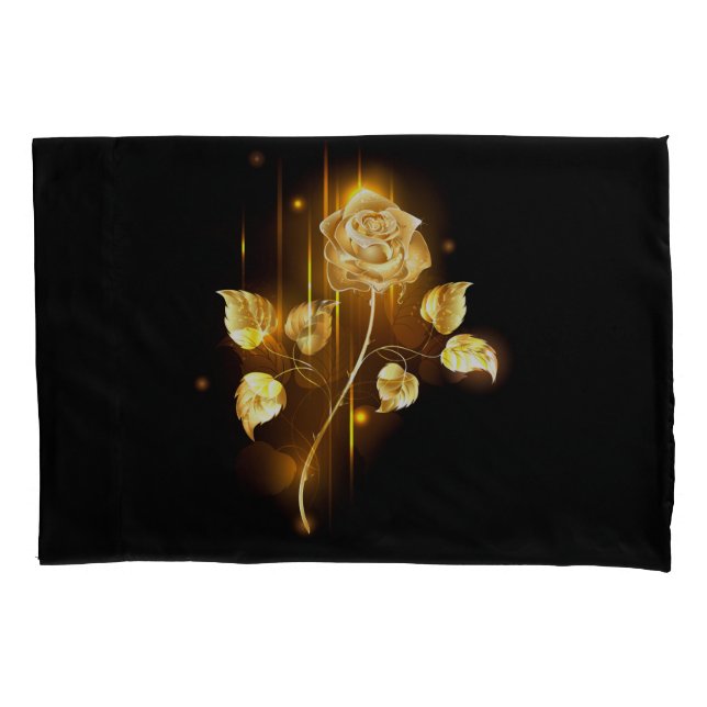 Goldene Rose (goldene Rose) Kissenbezug (Vorderseite-Links)