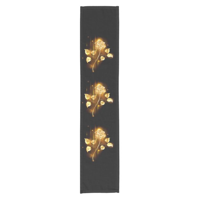 Goldene Rose (goldene Rose) Kurzer Tischläufer (Vorderseite)