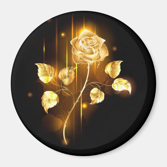 Goldene Rose (goldene Rose) Magnet (Vorne)