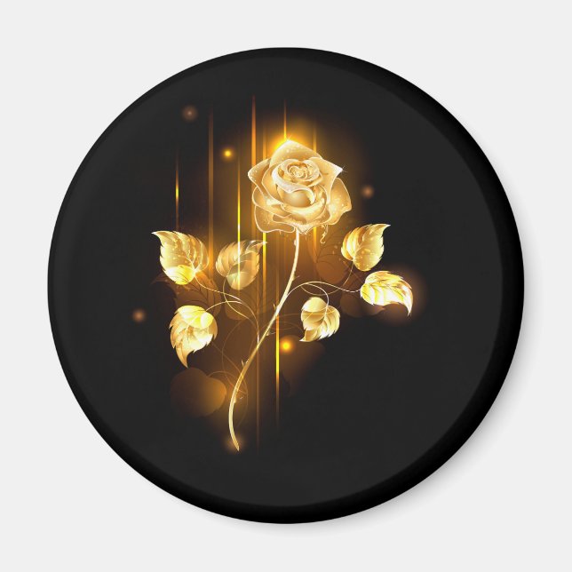 Goldene Rose (goldene Rose) Magnet (Vorne)