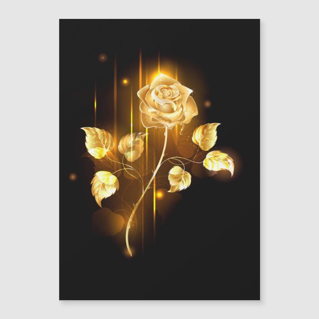Goldene Rose (goldene Rose) Magneteinladung (Vorderseite)