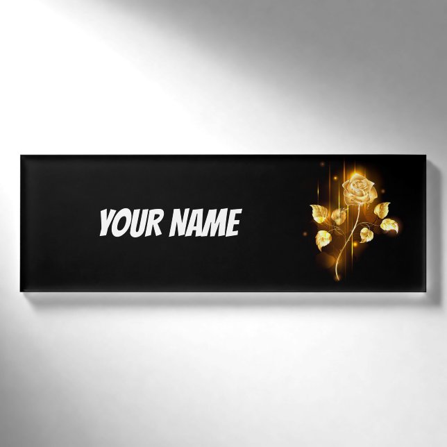 Goldene Rose (goldene Rose) Namenschild (Vorderseite)