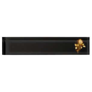 Goldene Rose (goldene Rose) Namensplakette