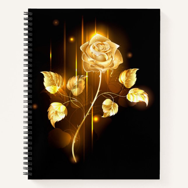 Goldene Rose (goldene Rose) Notizbuch (Vorderseite)