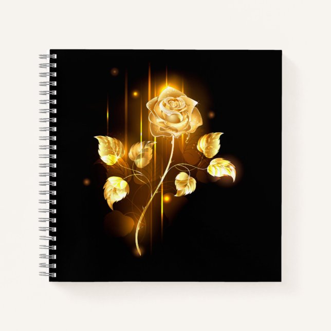 Goldene Rose (goldene Rose) Notizbuch (Vorderseite)
