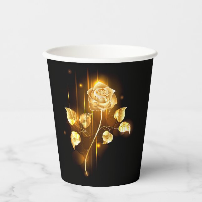 Goldene Rose (goldene Rose) Pappbecher (Vorderseite)