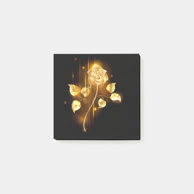 Goldene Rose (goldene Rose) Post-it Klebezettel (Vorderseite)