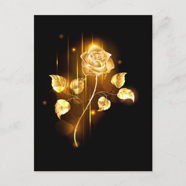 Goldene Rose (goldene Rose) Postkarte (Vorderseite)