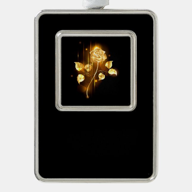 Goldene Rose (goldene Rose) Rahmen-Ornament Silber (Vorderseite)