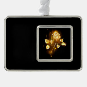 Goldene Rose (goldene Rose) Rahmen-Ornament Silber