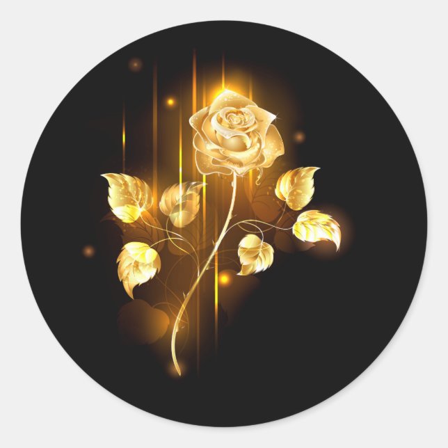 Goldene Rose (goldene Rose) Runder Aufkleber (Vorderseite)
