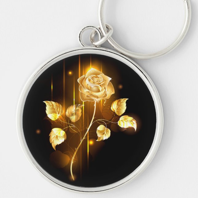 Goldene Rose (goldene Rose) Schlüsselanhänger (Vorne)