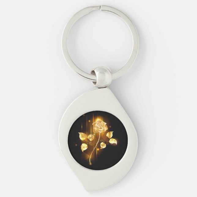 Goldene Rose (goldene Rose) Schlüsselanhänger (Vorderseite)