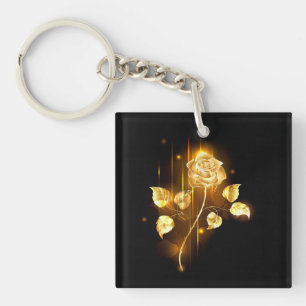 Goldene Rose (goldene Rose) Schlüsselanhänger