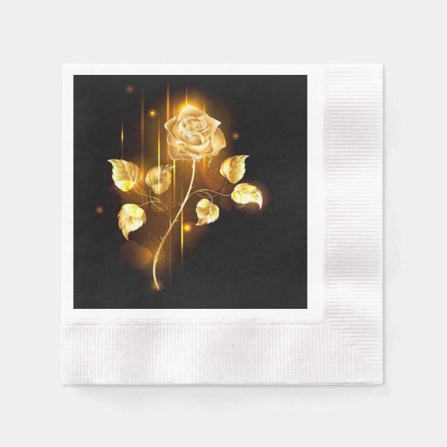 Goldene Rose (goldene Rose) Serviette (Vorderseite)