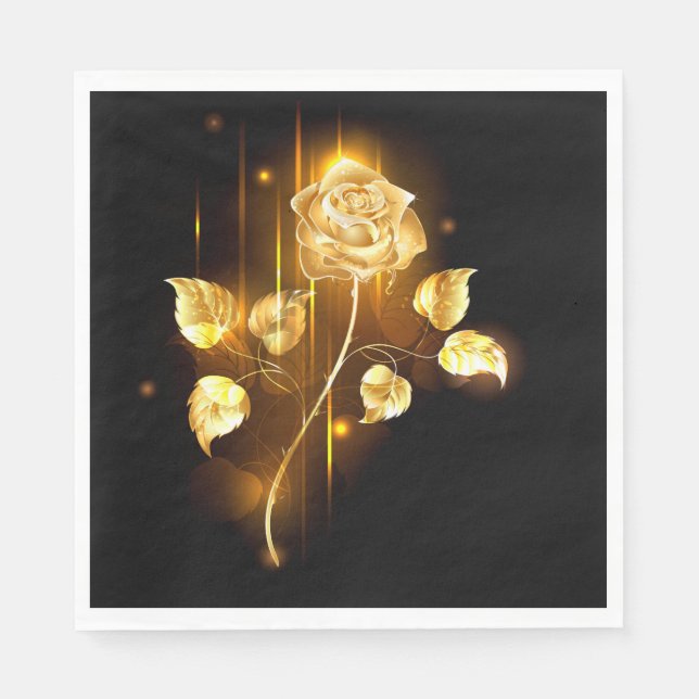Goldene Rose (goldene Rose) Serviette (Vorderseite)