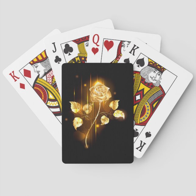Goldene Rose (goldene Rose) Spielkarten (Rückseite)