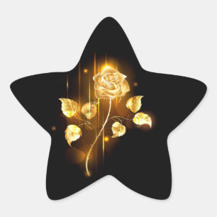 Goldene Rose (goldene Rose) Stern-Aufkleber