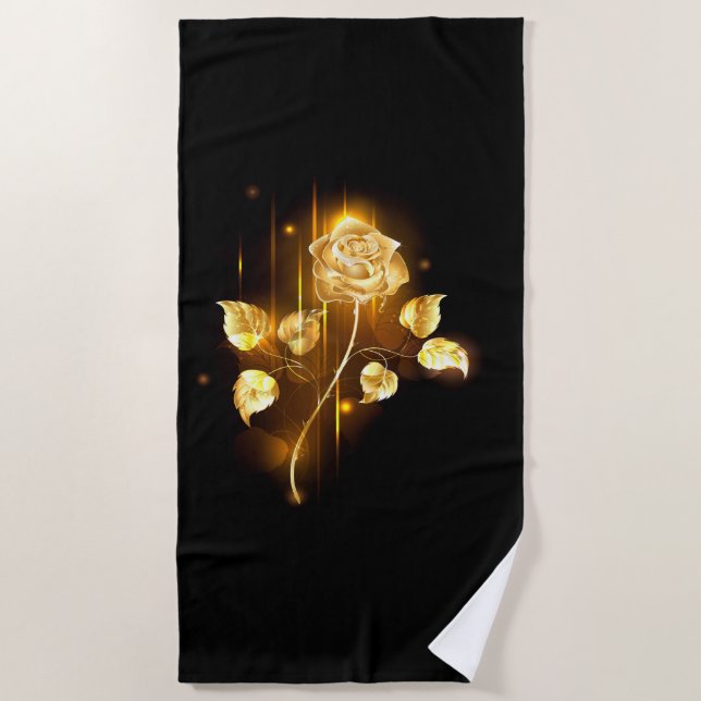 Goldene Rose (goldene Rose) Strandtuch (Vorderseite)