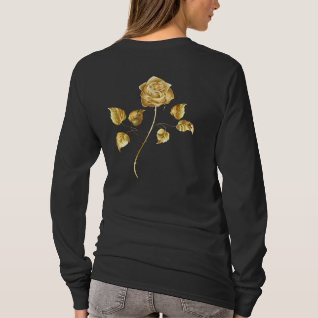 Goldene Rose (goldene Rose) T-Shirt (Rückseite)