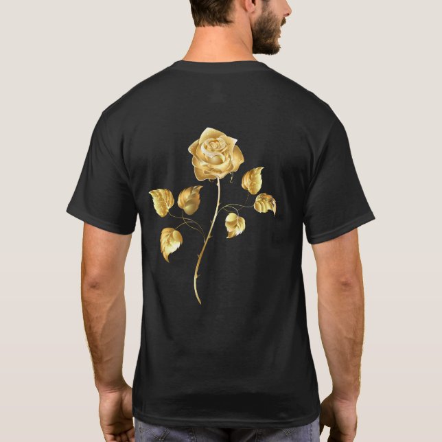 Goldene Rose (goldene Rose) T-Shirt (Rückseite)
