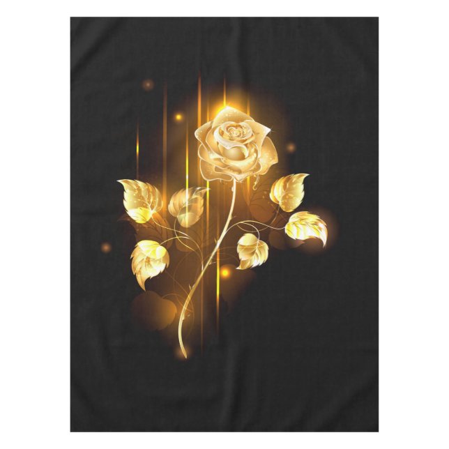 Goldene Rose (goldene Rose) Tischdecke (Vorderseite)