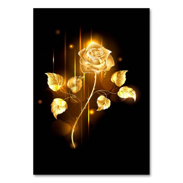 Goldene Rose (goldene Rose) Tischnummer (Vorderseite)