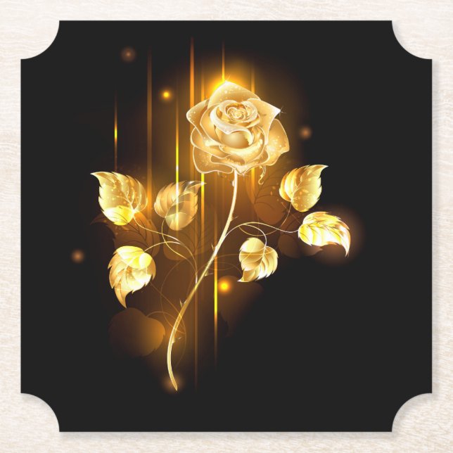Goldene Rose (goldene Rose) Untersetzer (Vorderseite)