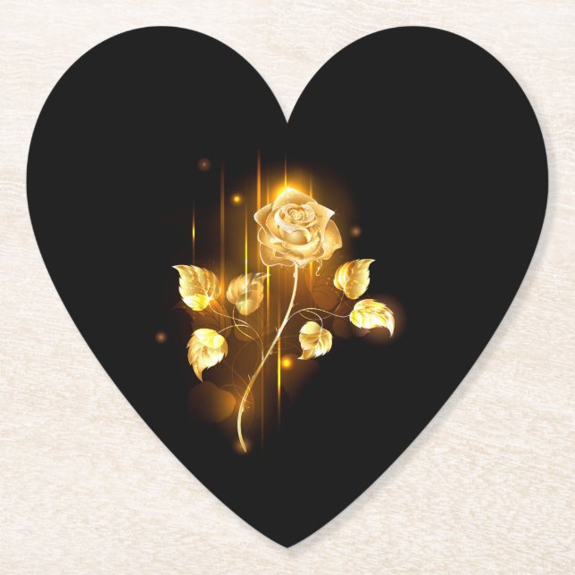 Goldene Rose (goldene Rose) Untersetzer (Vorderseite)