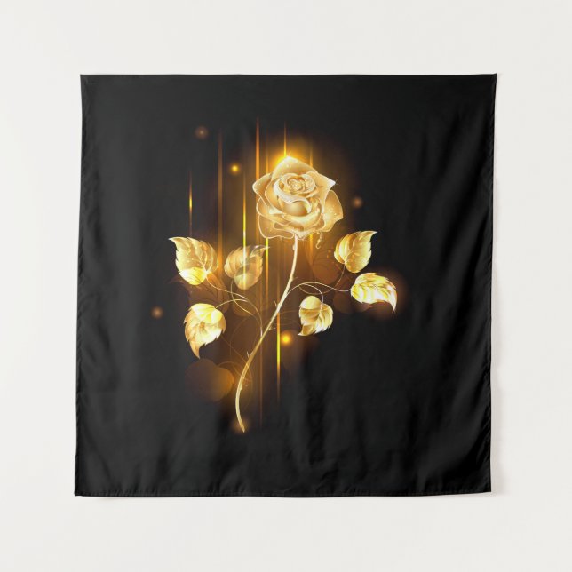 Goldene Rose (goldene Rose) Wandteppich (Vorderseite)