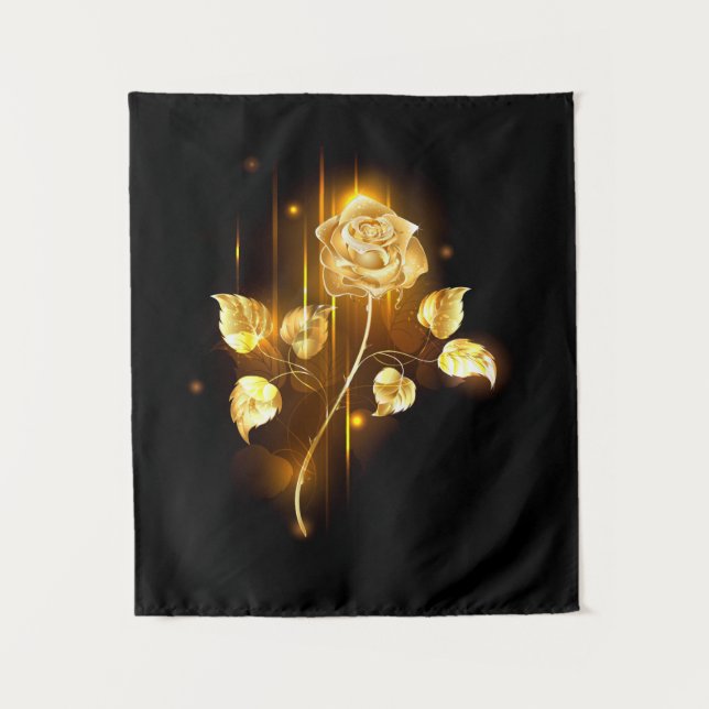 Goldene Rose (goldene Rose) Wandteppich (Vorderseite)