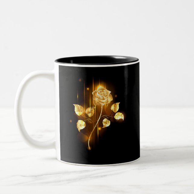 Goldene Rose (goldene Rose) Zweifarbige Tasse (Links)
