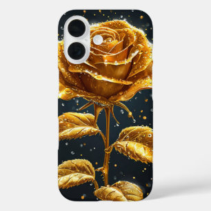 Goldene Rose iPhone 16 Hülle