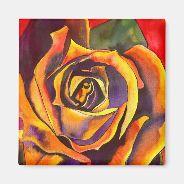 Goldene Rose Magnet (Vorne)