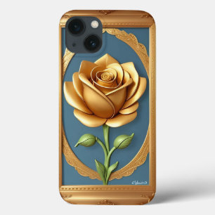 Goldene Rose mit eleganten, verzierten Details Case-Mate iPhone Hülle