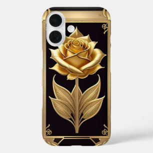 Goldene Rose mit eleganten Verzierten Details iPhone 16 Hülle