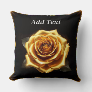 Goldene Rose mit leuchtenden Rändern Kissen