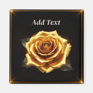 Goldene Rose mit leuchtenden Rändern Magnet