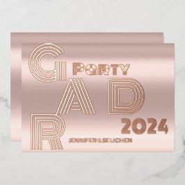 GOLDENE ROSE MODERNES GRAD PARTY FOLIENEINLADUNG