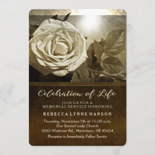 Goldene Rose Nostalgie Einladung zur Gedenkstätte