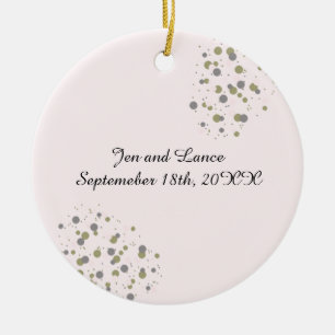 Goldene Rosé Punkte Hochzeitsandenken Keramik Ornament