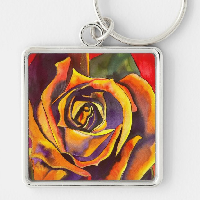Goldene Rose Schlüsselanhänger (Vorne)