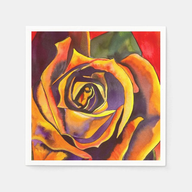 Goldene Rose Serviette (Vorderseite)
