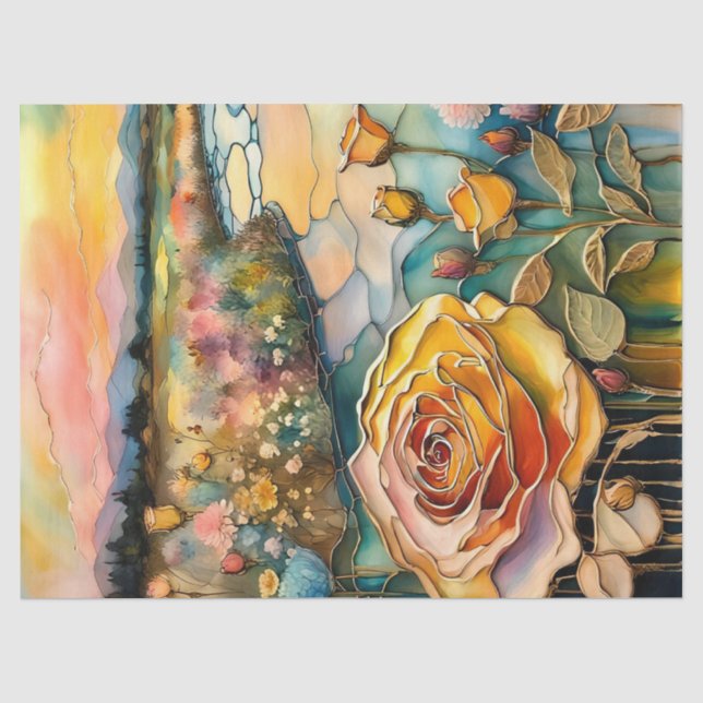 Goldene Rose Tal Sunrise II Seidenpapier (Vorderseite)