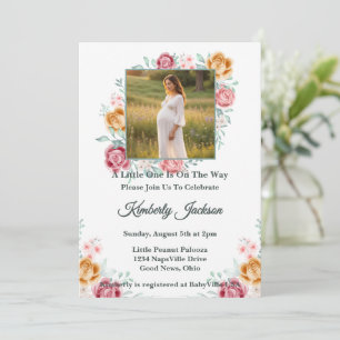 Goldene Rosen-Baby-Shower-Einladung Einladung