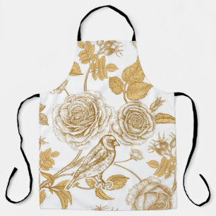Goldene Rosen, Blumen, Blätter und Beeren des Hund Schürze